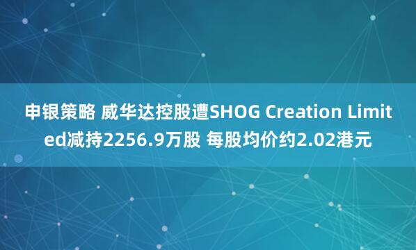 申银策略 威华达控股遭SHOG Creation Limited减持2256.9万股 每股均价约2.02港元
